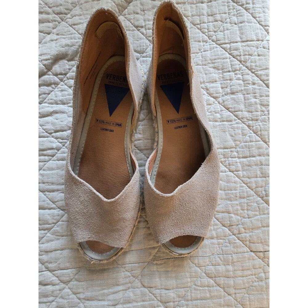 Verbenas Womens Suede Super Soft Slip On Open Toe Shoes Size 9 Gray Casual Flats - Picture 9 of 12